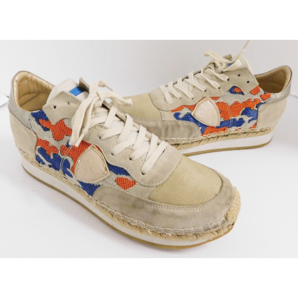 Philippe Model Paris‎ Tropez Gray Suede Leather Camoflage Sneakers sz 40